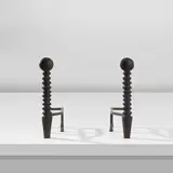 Philippe Anthonioz, Pair of andirons, 2010, Patinated bronze