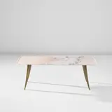 Paolo Buffa, Coffee table, circa 1945, Candoglia marble, brass