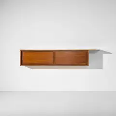 Wall-mounted sideboard by George Nakashima, 1969, American black walnut, sold Apr 2026