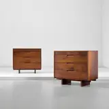 Pair of chests of drawers by George Nakashima, 1966, American black walnut, sold Apr 2026