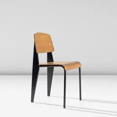 Jean Prouvé, 'Semi-metal' chair, model no. 305, designed 1950, produced 1950-1969, Painted steel, beech-veneered plywood, rubber