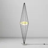 Angelo Lelii, 'Siluro' floor lamp, model no. 12628, circa 1957, Painted steel, coloured acrylic, marble, brass, painted brass