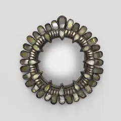 'Gribiche' mirror by Line Vautrin, circa 1955, Talosel , coloured glass, coloured mirrored glass, convex mirrored glass, sold Apr 2026
