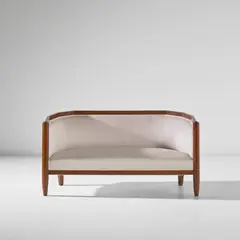 Settee by Osvaldo Borsani, circa 1932, Stained beech, fabric, sold Apr 2026