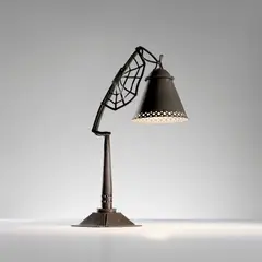 Alessandro Mazzucotelli, Rare table lamp, circa 1915, Painted iron