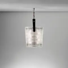 Carlo Scarpa, Ceiling light, model no. 5300, circa 1939, Bugnato glass, brass