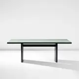 Dining table by Joaquim Tenreiro, circa 1958, Painted wood, reverse-painted glass, offered Apr 2026