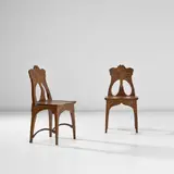 Giacomo Cometti, Pair of chairs, circa 1900, Chestnut