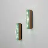 Max Ingrand, Pair of wall lights, model no. 1829, circa 1961, Glass, brass, painted brass