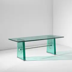 Pietro Chiesa, Dining table, circa 1934, Glass, nickel-plated brass