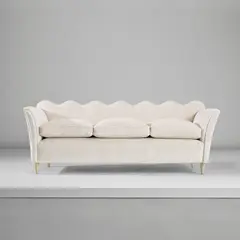 Paolo Buffa, Rare sofa, circa 1945, Painted wood, fabric