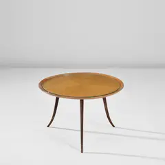 Paolo Buffa, Coffee table, circa 1945, Maple-veneered wood, maple, brass, glass
