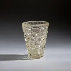 Ercole Barovier, Vase, circa 1940, A lenti glass with gold leaf inclusions