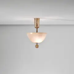 Tomaso Buzzi, Ceiling light, model no. 5413, 1931-1935, Avorio and coloured glass with gold leaf inclusions, coloured glass, brass
