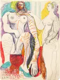 Pablo Picasso, Nu debout et nu assis, felt-tip pen and pencil on paper
