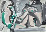 Pablo Picasso, Tête d’homme et nu assis, oil and Ripolin on canvas