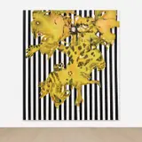 Charline Von Heyl, Black Stripe Mojo, 2009, acrylic and oil on linen