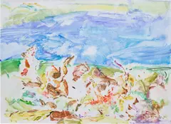 Cecily Brown, Untitled, 2002, watercolour and monotype on paper