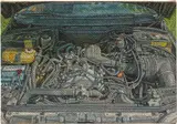 Jennifer J Lee, Car Engine, 2021, oil on jute