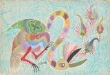 Chico da Silva, Untitled, 1960, gouache on paper laid down on panel