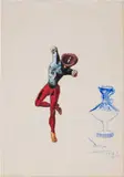Salvador Dalí, Untitled, 1972, gouache and paper collage on paper laid down on card