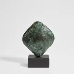 William Turnbull, Tragic Mask, 1979, bronze, on wooden base