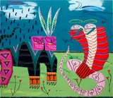 Jordy Kerwick, Untitled, 2021-2022, acrylic and spraypaint on linen