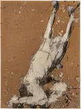 Manolo Valdés, Ribera como pretexto, 1988, oil on burlap collage and thread on burlap