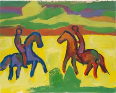 Gerrit Benner, Untitled (Ruiters), 1970, oil on canvas