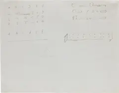 La pipe - ABCDEF by Marcel Broodthaers, 1968-1969, ink on paper, sold Mar 2025