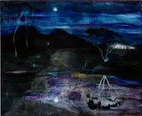 William MacKinnon, When the roads turn into rivers, 2018, acrylic, oil and enamel on linen