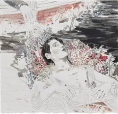 Hernan Bas, Untitled, 2003, graphite and watercolour on paper