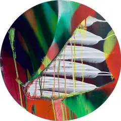 Untitled by Katharina Grosse, 2017, acrylic on canvas, sold Apr 2025