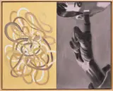 David Salle, Pointing Up, 1997, oil and acrylic on canvas, in artist's frame