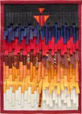 Abdoulaye Konaté, Ocre et bleu au Kente (2 triangles), 2020, textile