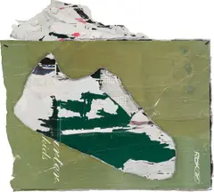 Untitled (Shoe) by Mark Bradford, 2003, mixed media on paper, offered Apr 2025
