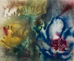 Cai Guo-Qiang, Poppy Series: Animals No. 2, 2016, colour gunpowder and gunpowder on canvas