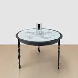 What will come by William Kentridge, 2007, artist installation comprising anamorphic projection, 35 mm film transferred to video, metal base, paper and chromed met, sold Apr 2025