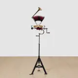 William Kentridge, Kinetic Sculpture/Bellows, 2011, sculpture comprising metal, found objects, wood, air, springs and metal cables
