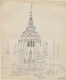 Bangkok, Thailand by Andy Warhol, 1956, ballpoint pen on manila paper, offered Apr 2025