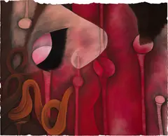 Conceivable Ending by Rebecca Ackroyd, 2021, gouache and pastel on Somerset satin paper, sold Apr 2025