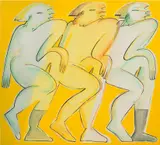 Anastasia Bay, Yellow Tip Toe, 2021, acrylic and oil on canvas