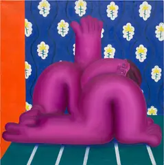 Georgia Dymock, Squatting Figure, 2021, oil on linen