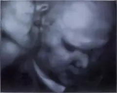 Two men (Kiss) by Johannes Kahrs, 2008, oil on canvas, sold Apr 2025