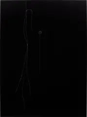 Anne Imhof, Beautiful Hole I, 2014, etching and lacquer on black Dibond