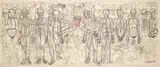 Hermann Nitsch, Das Letzte Abendmahl (The Last Supper), 1983, Screenprint in colours, on original action cloth relic with blood, mounted on a wooden stretcher