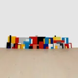 Ryan Gander, Your present time orientation (Second Act) - Random Abstraction, 2011, custom painted glass with perspex clip frames, in 56 parts
