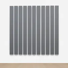Alan Charlton, 11 Vertical Parts, 1984-1996, oil on canvas, in 11 parts