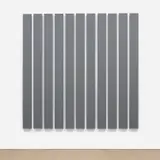 Alan Charlton, 11 Vertical Parts, 1984-1996, oil on canvas, in 11 parts