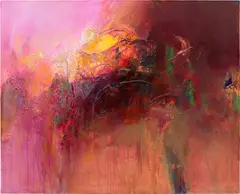Wang Yan Cheng, Le crépuscule arrive, 2004, oil on canvas